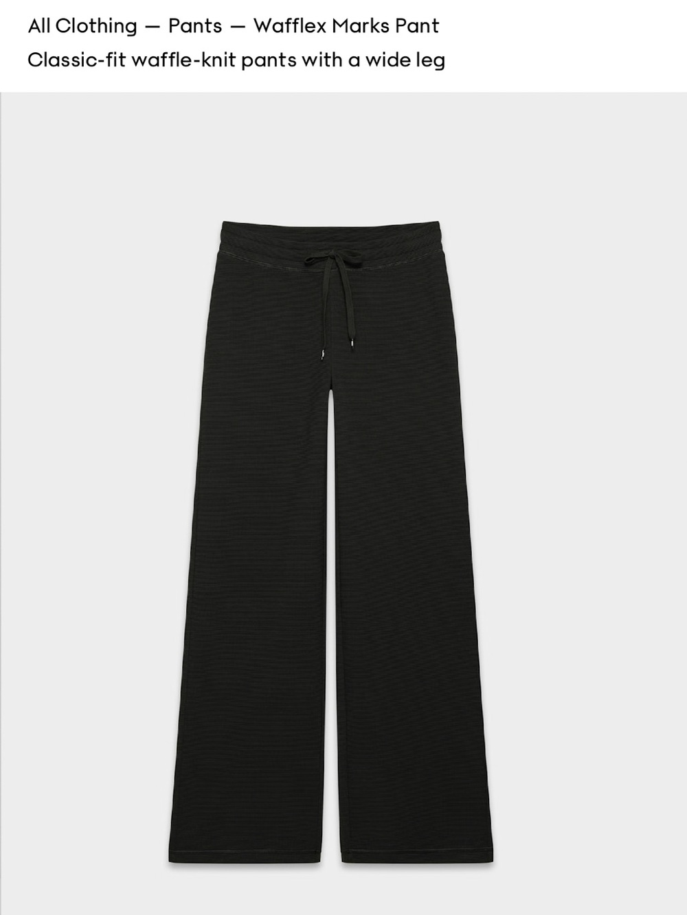 Aritzia TNA Waffle-Knit Wide Leg Pants in Black